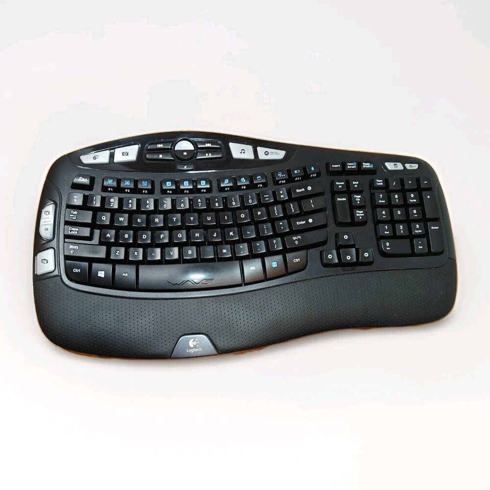 Logitech K350 Wireless Comfort Wave Ergonomic Keyboard w/ Battery, No USB Dongle